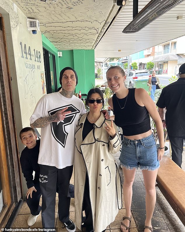 Kourtney and husband Travis Barker, 48, checked into a number of vegetarian restaurants and cafes during their stay in Australia