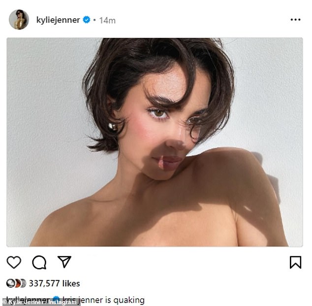 Kylie Jenner debuted shorter hair in a new Instagram photo she shared Friday afternoon