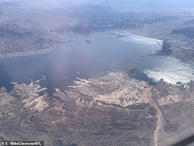 America's largest reservoir, which was feared to be on the verge of drying up, has now reached its highest level since 2021.  The photo shows an aerial photo from this month.