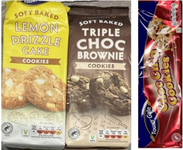 Tower Gate Soft Baked Cookies Triple Chocolate, 210g with best before date 12/12/2024 Tower Gate Soft Baked Cookies Lemon, 210g with best before date 13/12/2024 Tower Gate Chocolate Chip Cookies, 150g with best before date 14/12/2024 are all affected by the recall