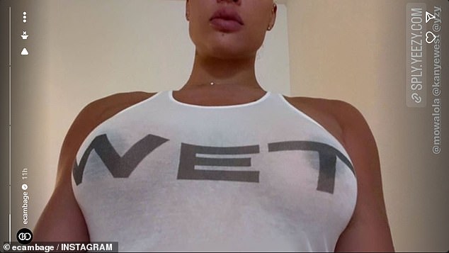 Australian basketball star Liz Cambage has adopted Kanye West's controversial style by posing in the rapper-turned-fashion mogul's memorable garment in an Instagram post on Thursday