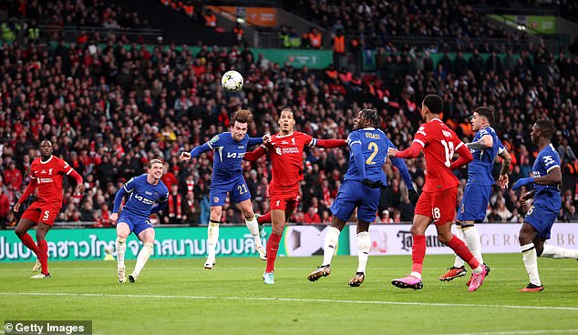 Virgil van Dijk was followed by Ben Chilwell, who lost the aerial duel as Liverpool took the lead in the first half before the goal was chalked up