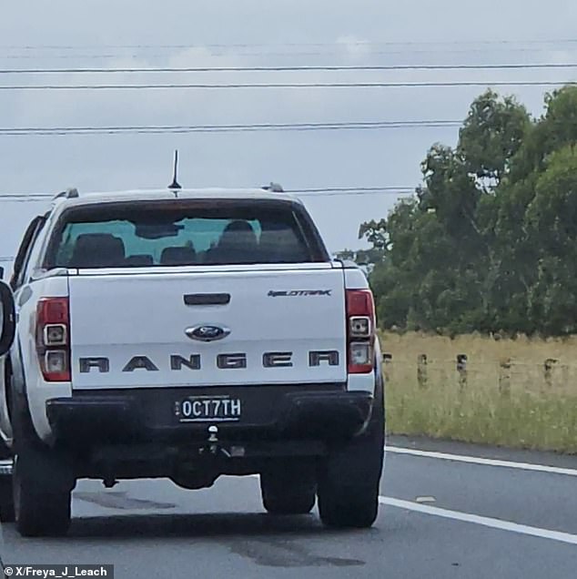 A white Ford Ranger with the NSW license plate 'OCT7TH' was spotted on Sydney roads, and a photo of it was shared widely on social media.  The plates have now been recalled