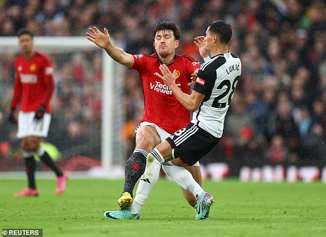 Maguire was fortunate to stay on after a clumsy foul on Sasa Lukic, for which he was booked