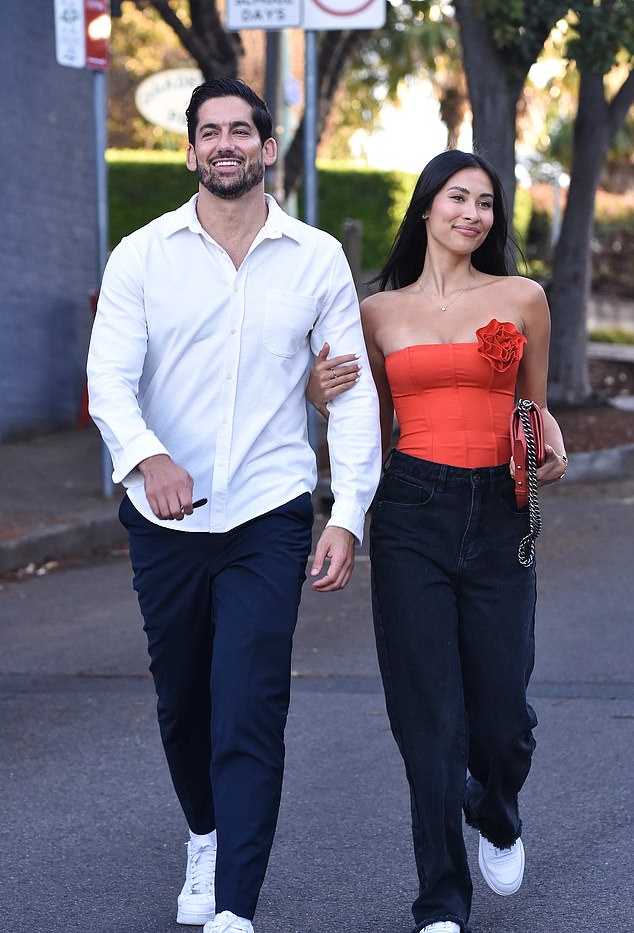 Married At First Sight's Duncan James and Evelyn Ellis looked as in love as ever as they enjoyed a Valentine's Day date night on Tuesday evening