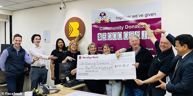 Ralph Steele (pictured, third from right), chairman and founder of Bendigo Bank in Galston in Sydney's northwest, said he was guided by what his customers wanted