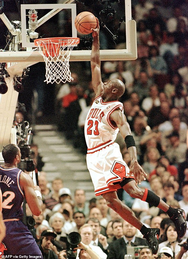 The sneakers were worn in the deciding game of Jordan's six NBA championship victories