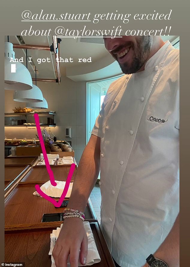 She later shared a photo of her colleague, chef Alan Stuart, preparing food in the kitchen with a stack of handmade friendship bracelets