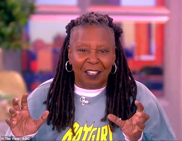 The View's Whoopi Goldberg has asked men annoyed by Taylor Swift appearing on TV in support of her NFL star boyfriend Travis Kelce, 