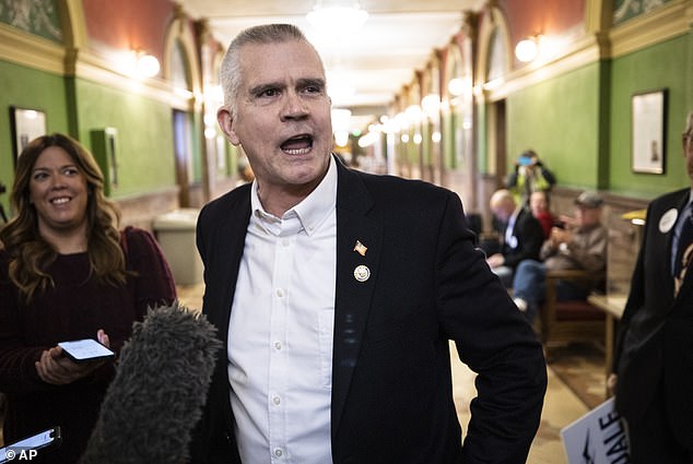 Rep. Matt Rosendale spoke to reporters in Montana on Feb. 9 after declaring his candidacy for U.S. Senate