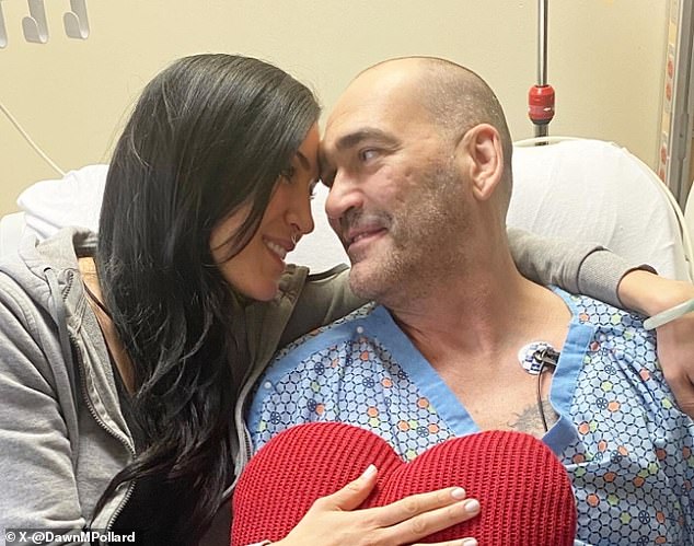 Scot Pollard and his wife Dawn share an intimate moment before his heart transplant