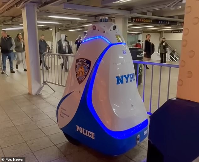 The NYPD security robot has been removed from its post at the Times Square subway station, just months after Eric Adams described it as 'part of the fabric' of the future