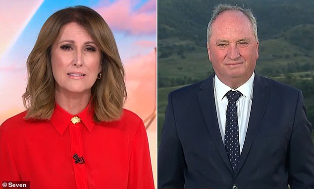 Sunrise presenter Natalie Barr has confronted Barnaby Joyce after embarrassing video footage emerged