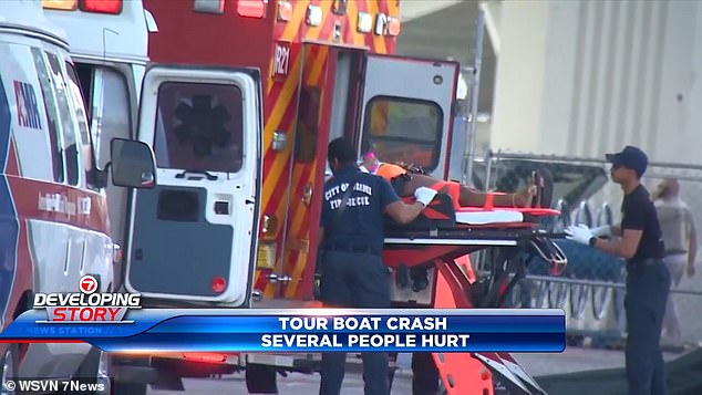 The crash occurred when two boats collided in crowds around 3:15 p.m., Miami-Dade Fire Rescue officers said — as images from the scene showed some of the effects of the crash.