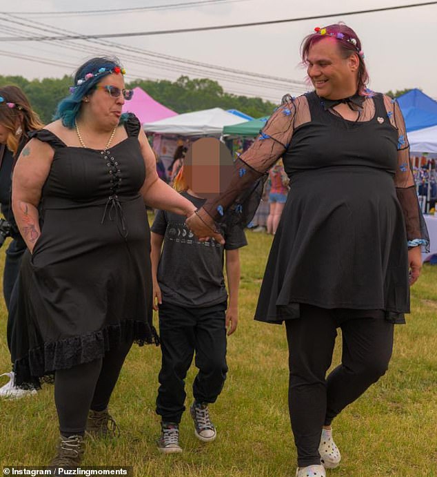 Kirstyn Piper (right), 45, who identifies as a transgender woman, and her wife, Amy Plummer (left), 46 have been charged with endangering the welfare of children