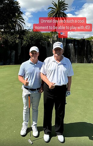 New LIV Golf star Caleb Surratt played with Donald Trump in West Palm Beach on Friday