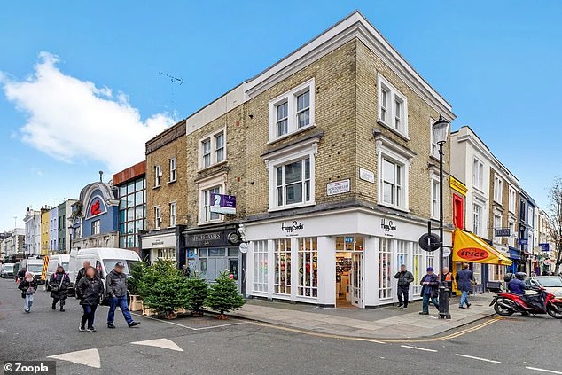 This top floor apartment on London's Portobello Road is for sale for £550,000 through Noah's estate agent