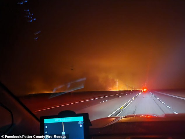Fast-moving wildfires in Texas, with 11 million people under a 'red flag warning', have shut down a nuclear facility as strong winds, dry grass and unseasonably warm temperatures fueled the blaze