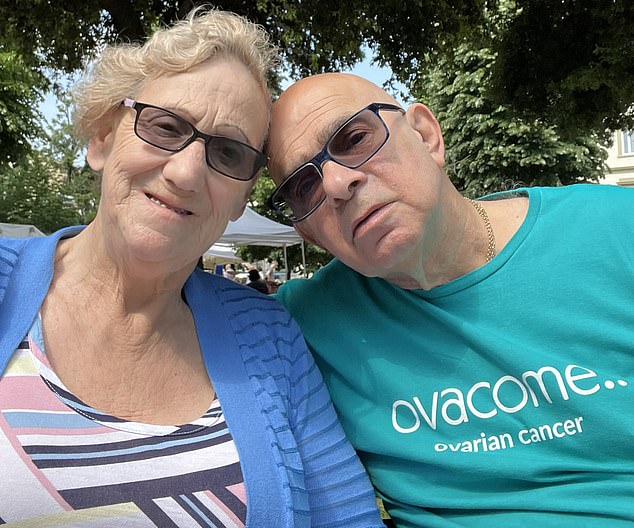 Anne Shaw (pictured with husband Louis) has won a six-figure payout after NHS medics failed to detect her cancer and ease her concerns for two years