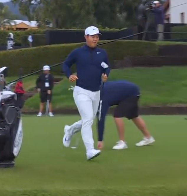 This is the moment PGA Tour star Tom Kim had to dodge a two-shot penalty on the final day of this year's Genesis Invitational