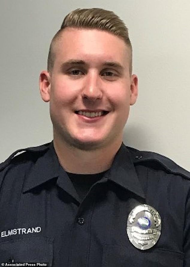 Officers Paul Elmstrand (pictured) and Matthew Ruge, both 27, and firefighter and paramedic Adam Finseth, 40, were killed