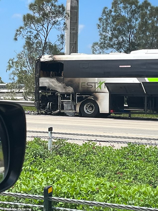 Fortunately, more than 30 children on board the bus were evacuated without injury, while a man in his 50s, believed to be the driver, was taken to hospital to be treated for smoke inhalation.