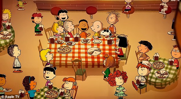 In the latest special on Apple TV, Franklin is seen interacting with the other characters on the same side of the table