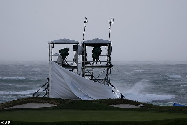 Sunday's final round of Pebble Beach was postponed due to a saturated course and high winds