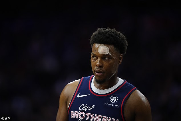 76ers star Kyle Lowry was forced to temporarily leave his Philadelphia debut to get stitches