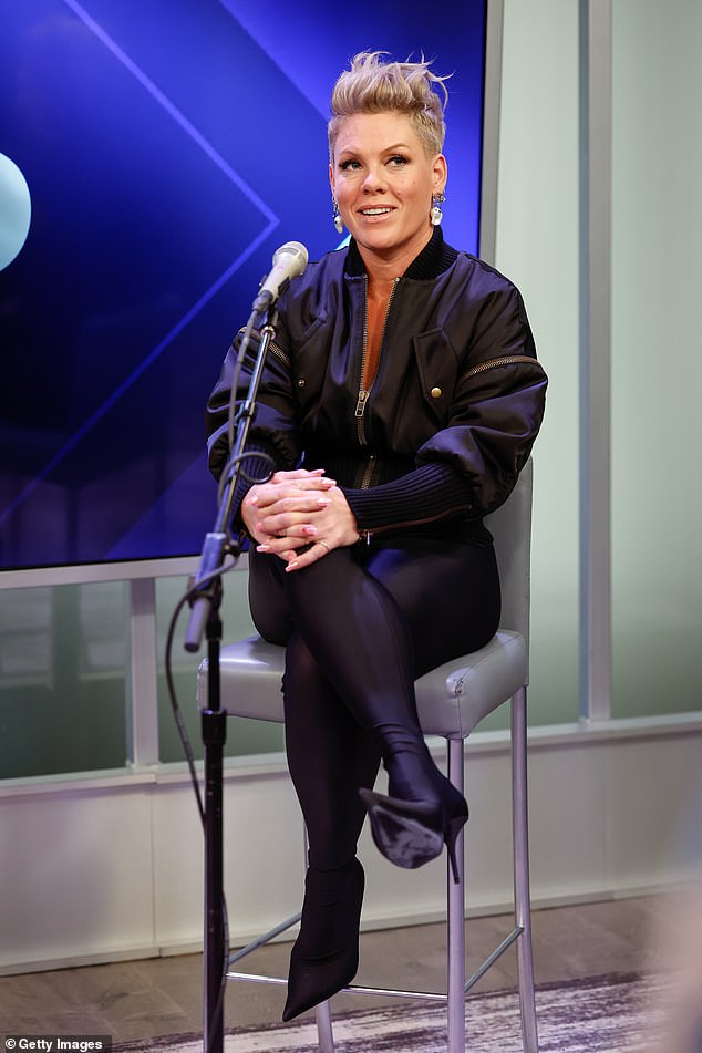 Pink (pictured in New York in February 2023) has dramatically announced her retirement from Twitter, just days before her Australian tour begins