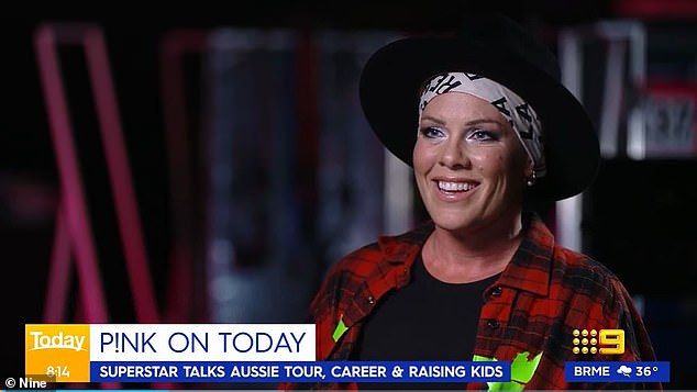 Pink was in full Australian accent as she promoted her Summer Carnival tour in a new interview with Richard Wilkins on Nine
