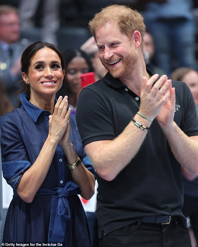 Prince Harry and Meghan Markle cheered on the players during last year's volleyball final during day six of the Invictus Games