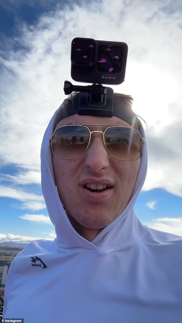 He posted an Instagram video with a GoPro camera strapped to his head from the top of the Sphere, explaining that he scaled the building on February 7 to raise money for a homeless pregnant woman.