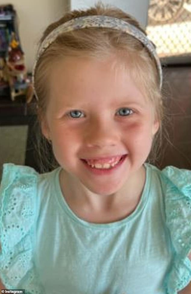 Katie Healy from Innisfail, Queensland took to Instagram this weekend to explain that her eight-year-old daughter Evelyn (pictured) had been flown to Townsville University Hospital after suffering from streptococcus pneumoniae and empyema