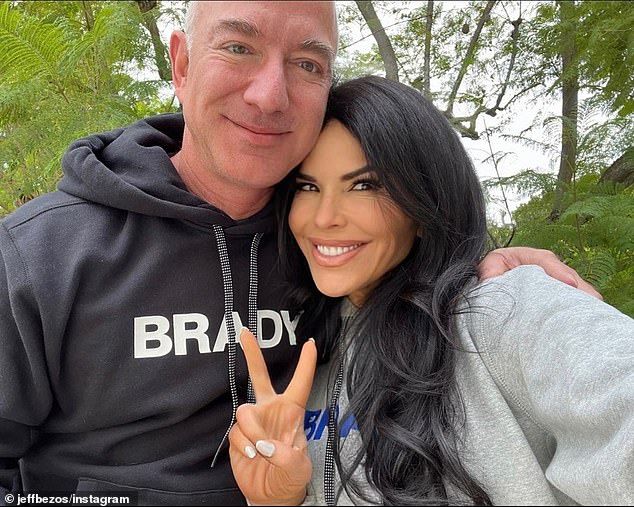 The billionaire Amazon founder (pictured with fiancée Lauren Sanchez) announced last year that he was leaving his longtime home in Seattle to move to Miami