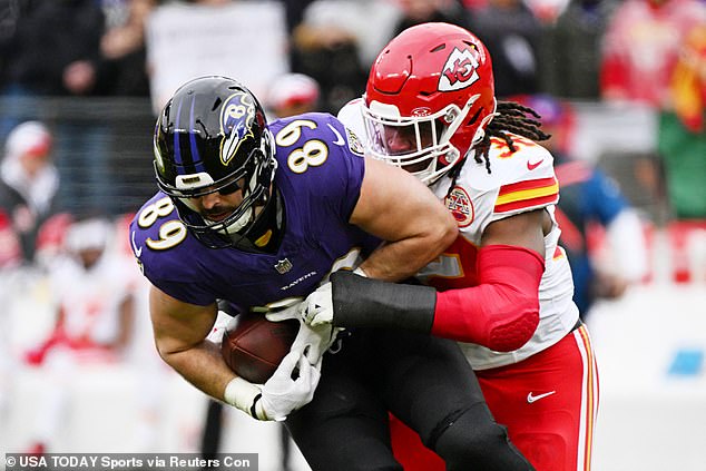 Andrews traveled to Arizona on Sunday in the aftermath of the Ravens' AFC Championship loss to the Chiefs