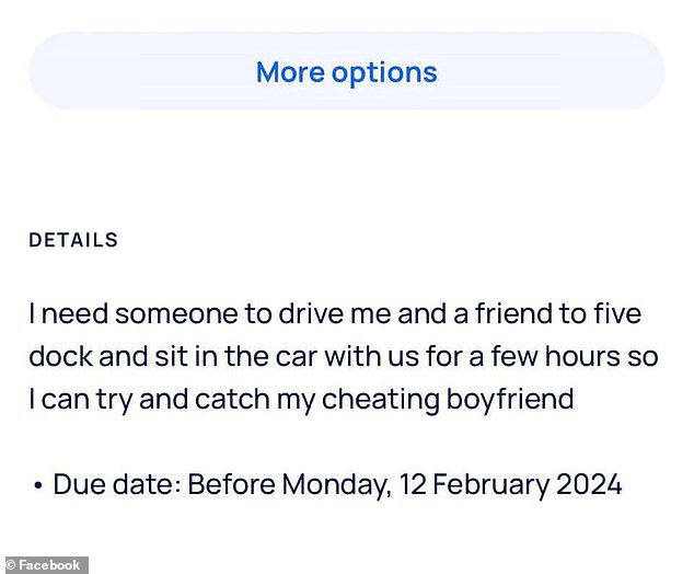 The woman's desperate request was announced just before Valentine's Day