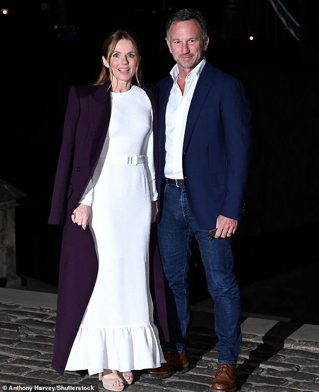 Geri and Christian Horner pictured together in October 2023