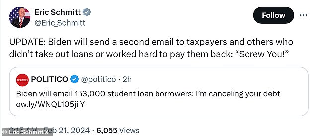 Republicans call Biden forgiving another 12 billion in student loans