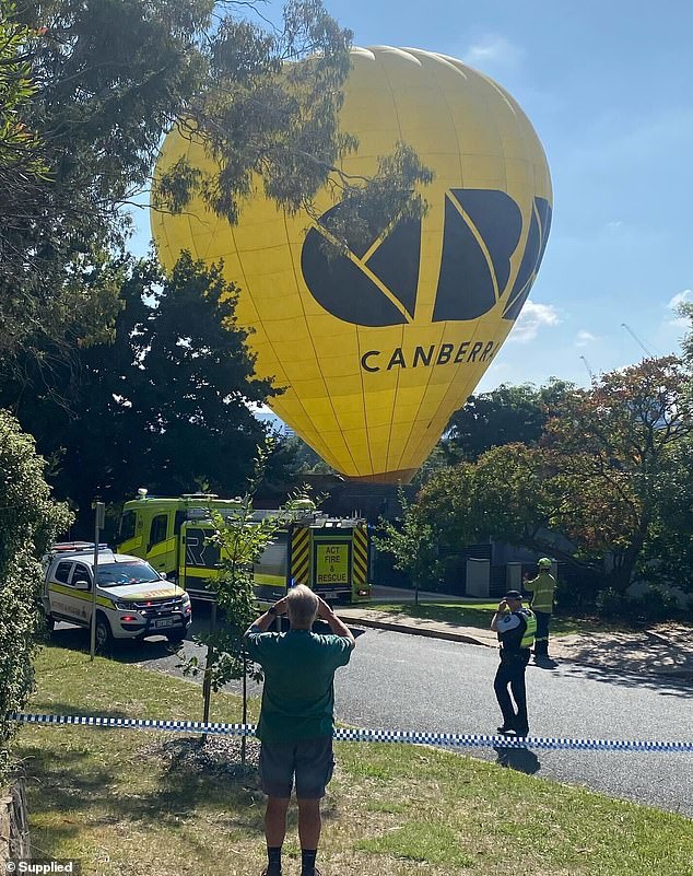 Residents in Canberra's western suburb of Lyon were shocked to see a balloon crash into two suburban backyards