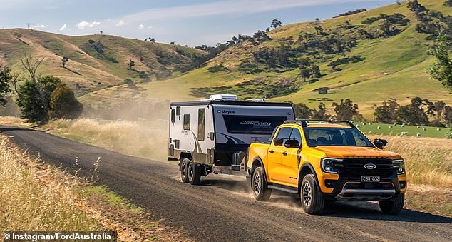 Labor is being warned that new fuel efficiency standards coming into force next year could threaten the carrying capacity of heavy-duty four-wheel drives and utes (pictured is a Ford Ranger towing a caravan)