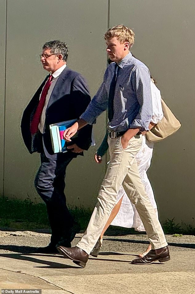 A magistrate told former private schoolboy Lachie Chittenden (pictured with his lawyer Maurice Baroni) that he could 'see the fear in his eyes' as he warned he could jail him for up to ten years.