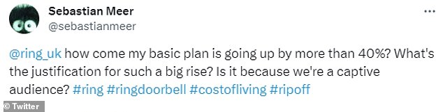 About X, a user wrote: 'How come my basic subscription is increasing by more than 40%?  What is the justification for such a large increase?  Is it because we are a captive audience?'