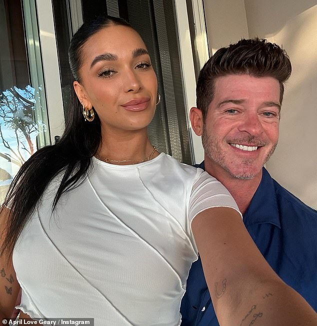 Robin Thicke and April Love Geary have announced they are getting married this year.  The Blurred Lines singer, 46, revealed the wedding to his model fiance will take place on April 29.  