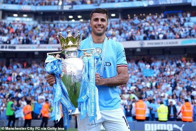 Rodri enjoyed an exceptional undefeated year at Manchester City, winning five trophies