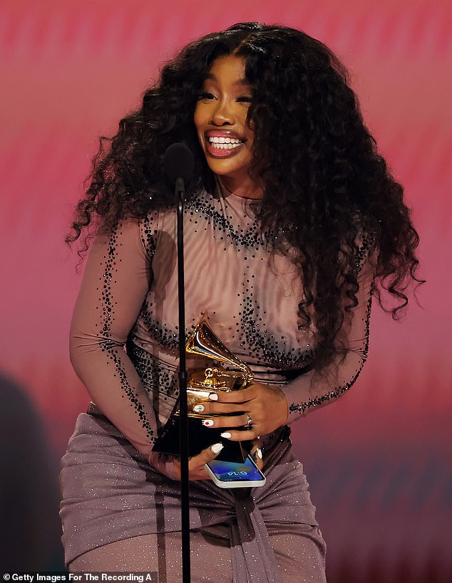 SZA won best R&B song for her hit single Snooze, from her SOS album