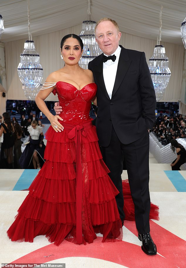 Salma Hayek celebrates not only Valentine's Day, but also the 15th anniversary of her marriage to billionaire businessman Francois-Henri Pinault