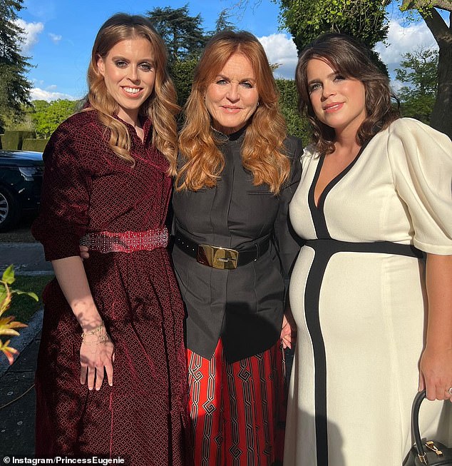 Pictured: Princess Beatrice, Sarah Ferguson and Princess Eugenie seen taking part in King Charles' The Big Help Out last year