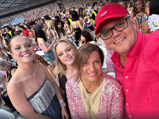 Scott Morrison and his family scored prime seats on the first night of Taylor Swift's Eras Tour in Sydney