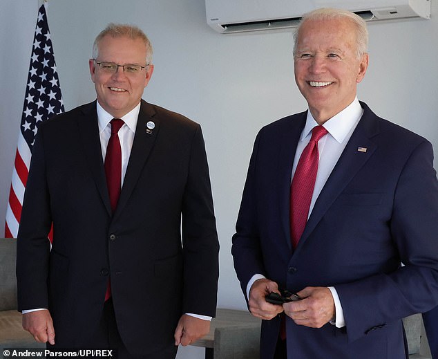 Scott Morrison (left) has opened up about the big difference between current US President Joe Biden (right) and ex-president Donald Trump